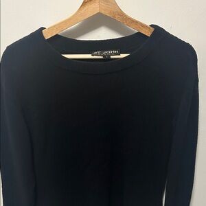 St. John Black Crewneck Knit Sweater